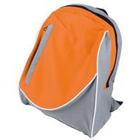 Рюкзак с 1 отделением и карманом на молнии, серый/оранжевый