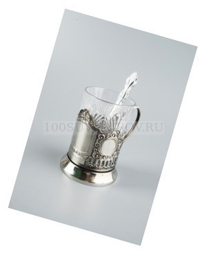 Фото Элитный набор: стакан с подстаканником и ложкой
