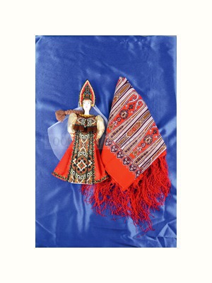 Фото Набор: кукла в народном костюме, платок Катерина» (красный)