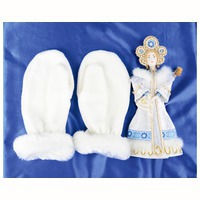 Набор: кукла-снегурочка, варежки «Новогоднее настроение» и прикольный оригинальный подарок