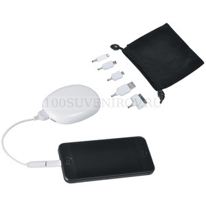 Фото Универсальное зарядное устройство-подставка для смартфона "Handy" (2000мА), 5,8х8,4х2,1см, пластик (белый)