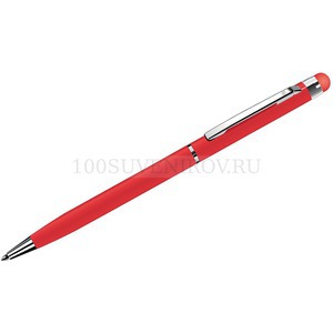 Фото TOUCHWRITER, ручка шариковая со стилусом для сенсорных экранов, красный/хром, металл