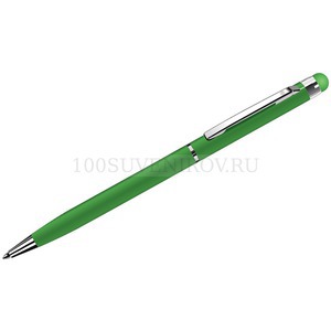Фото TOUCHWRITER, ручка шариковая со стилусом для сенсорных экранов, зеленый/хром, металл