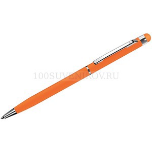Фото TOUCHWRITER, ручка шариковая со стилусом для сенсорных экранов, оранжевый/хром, металл