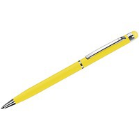 TOUCHWRITER, ручка шариковая со стилусом для сенсорных экранов, желтый/хром, металл