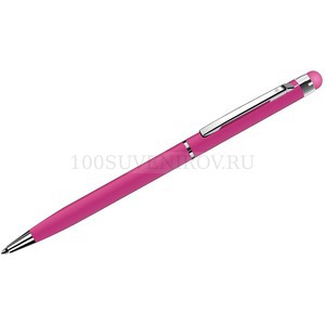 Фото TOUCHWRITER, ручка шариковая со стилусом для сенсорных экранов, розовый/хром, металл