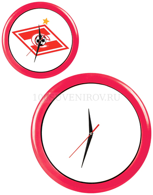 Фото Часы настенные "ПРОМО" разборные ; красный, D28,5 см; пластик/стекло