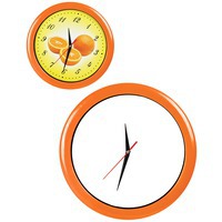 Часы настенные "ПРОМО" разборные ; оранжевый,  D28,5 см; пластик/стекло