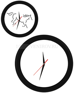 Фото Часы настенные "ПРОМО" разборные ;  черный, D28,5 см; пластик/стекло