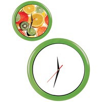 Фото Часы настенные ПРОМО разборные ; зеленый яркий,  D28,5 см; пластик/стекло