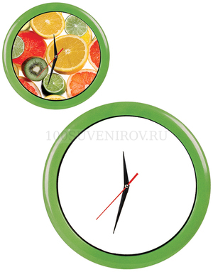 Фото Часы настенные "ПРОМО" разборные ; зеленый яркий,  D28,5 см; пластик/стекло