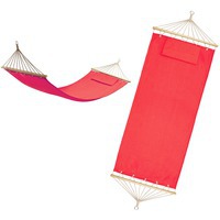 Гамак с подушкой  МАЙАМИ ,  в сумке ; красный; 200х80см;  хлопок, дерево, шелкография