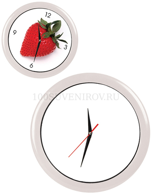 Фото Часы настенные "ПРОМО" разборные ;  белый, D28,5 см; пластик/стекло