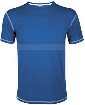 Фото Футболка мужская с контрастной отделкой MUSTANG 150, ярко-синий/белый XL «Sols»