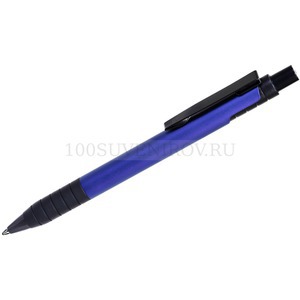 Фото Металлическая ручка TOWER шариковая с грипом, синий/черный, металл/прорезиненная поверхность