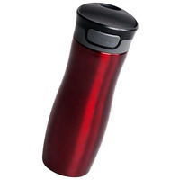 Термостакан ярко-красный из пластика TANSLEY, герметичный, вакуумный