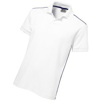 Рубашка поло мужская хлопковая BACKHAND , белый/темно-синий, XL