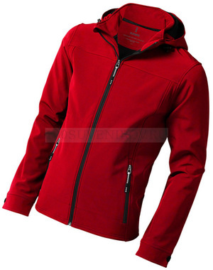 Фото Мужская куртка красная из эластана софтшел LANGLEY, размер L
