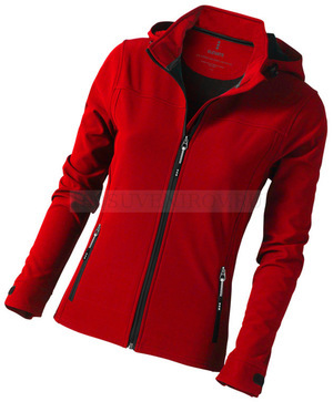 Фото Женская куртка красная из флиса софтшел LANGLEY, размер 2XL