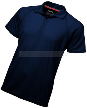 Фото Мужская рубашка поло темно-синяя GAME под трафаретную печать, размер XL