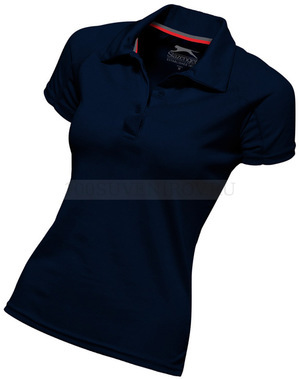 Фото Женская рубашка поло темно-синяя GAME под вышивку, размер L