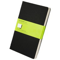 Записная книжка Moleskine Cahier (нелинованный, 3 шт.), Large (13х21см), черный и молескины ежедневники