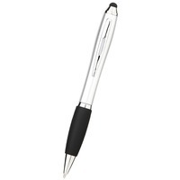 Шариковая ручка-стилус Nash, серебристый/черный