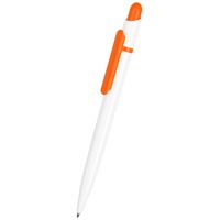 Ручка шариковая пластиковая "ЭТЮД", белый/оранжевый