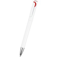 Ручка шариковая недорогая "ЛОКИ", белый/красный
