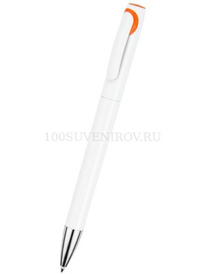 Фото Эксклюзивная шариковая ручка "ЛОКИ", белый/оранжевый для тампопечати