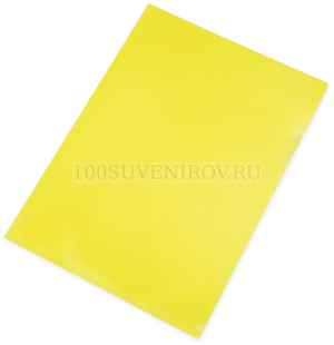 Фото Папка- уголок, для формата А4 (220х305 мм), плотность 180 мкм, желтая (желтый матовый)