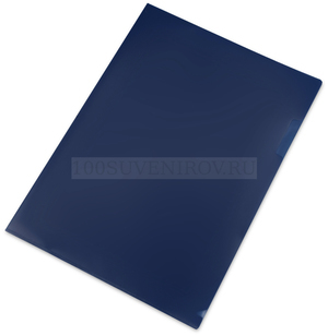 Фото Папка- уголок, для формата А4 (220х305 мм), плотность 180 мкм, синяя (синий матовый)