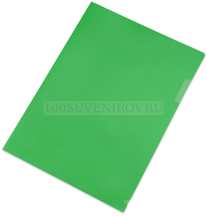 Фото Папка- уголок, для формата А4 (220х305 мм), плотность 180 мкм, зеленая (зеленый матовый)