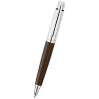 Ручка шариковая рекламная "АНТЕЙ" с кожаной вставкой, коричневый