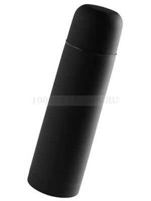 Фото Вакуумный термос черный из стали FLASK, с покрытием софт тач, 500 мл