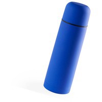 Качественный термос вакуумный Flask,сталь с покрытием софт тач, синий, 500 мл.