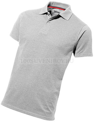 Фото Крутая мужская рубашка поло ADVANTAGE , серый меланж, размер 2XL