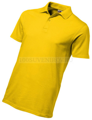 Фото Мужская рубашка поло золотисто-желтая из хлопка FIRST, размер 2XL