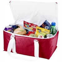 Портативная дорожная сумка-холодильник Lavrik, 17 л, 12 банок, красный/белый