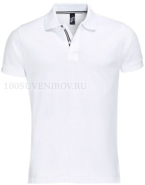 Фото Рубашка поло мужская PATRIOT 200, белая с черным 3XL «Sols»