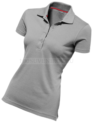 Фото Женская рубашка поло серая ADVANTAGE с термотрансфером, размер L