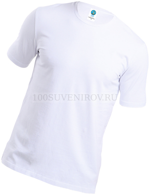 Фото Мужская футболка белая из лайкры "РИТЕЙЛ", 160 гм2, размер L
