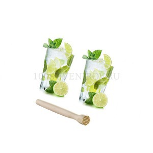 Фото Стеклянный набор для коктейля MOJITO TIME в стилизованном сундучке: 4 стакана, барный пест мадлер