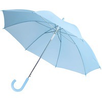 Зонт-трость Unit Promo под нанесение логотипа с увеличенным куполом (диаметр 103 см) и пластиковой ручкой, голубой