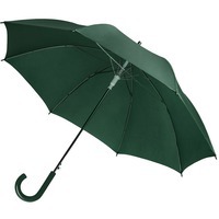 Зонт-трость Unit Promo под нанесение логотипа с увеличенным куполом (диаметр 103 см) и пластиковой ручкой, темно-зеленый