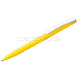 Фото Шариковая ручка желтая из пластика PIN SOFT TOUCH