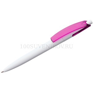 Фото Шариковая ручка белая с розовым из пластика BENTO