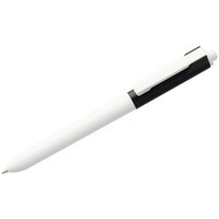 Ручка шариковая белая с черным из пластика HINT SPECIAL