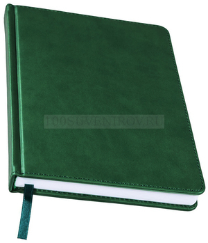 Фото Недатированный ежедневник зеленый BLISS, А5, темно-, белый блок, без обреза