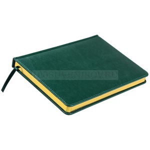Фото Недатированный ежедневник зеленый JOY, А5, темно-, белый блок, золотой обрез